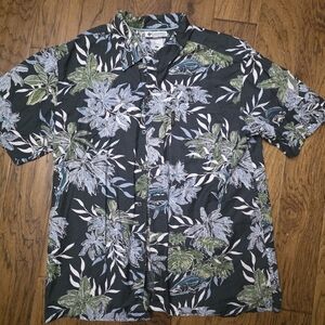 Columbia Black and Green Floral Men's Shirt
